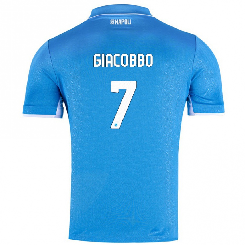 Kids Football Giulia Giacobbo #7 Sky Blue Home Jersey 2024/25 T-Shirt Uk