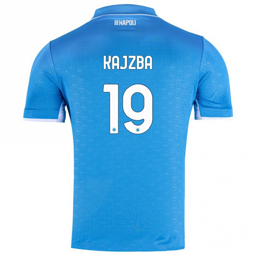 Kids Football Nina Kajzba #19 Sky Blue Home Jersey 2024/25 T-Shirt Uk