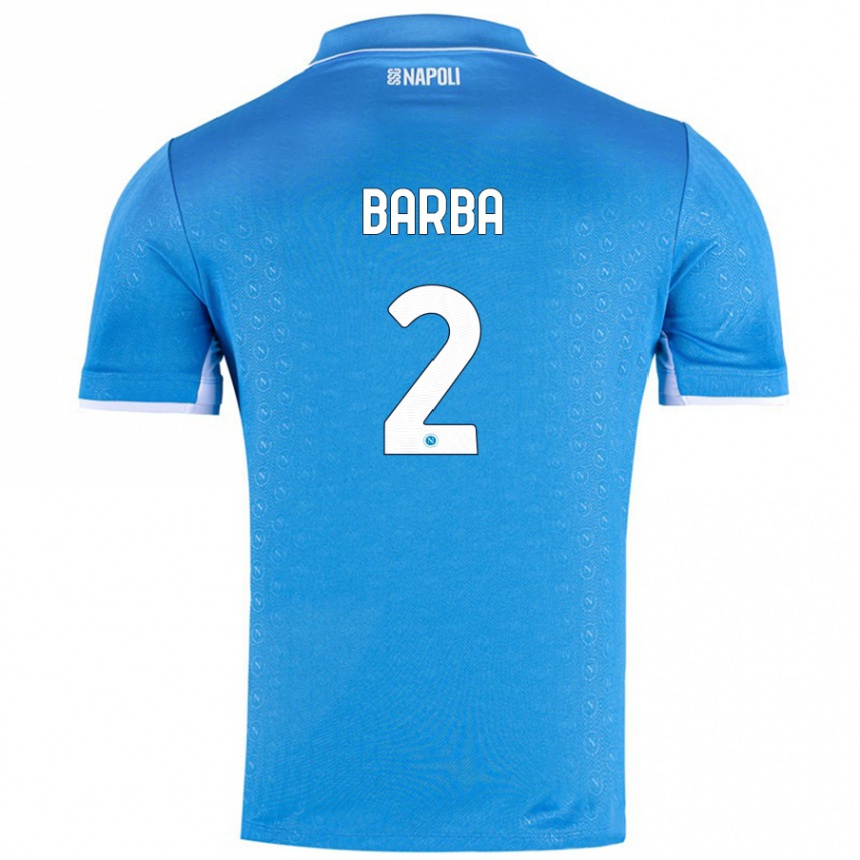 Kids Football Benedetto Barba #2 Sky Blue Home Jersey 2024/25 T-Shirt Uk