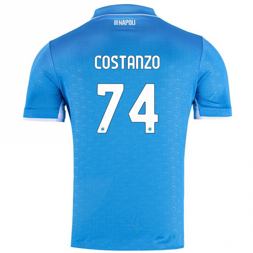 Kids Football Davide Costanzo #74 Sky Blue Home Jersey 2024/25 T-Shirt Uk