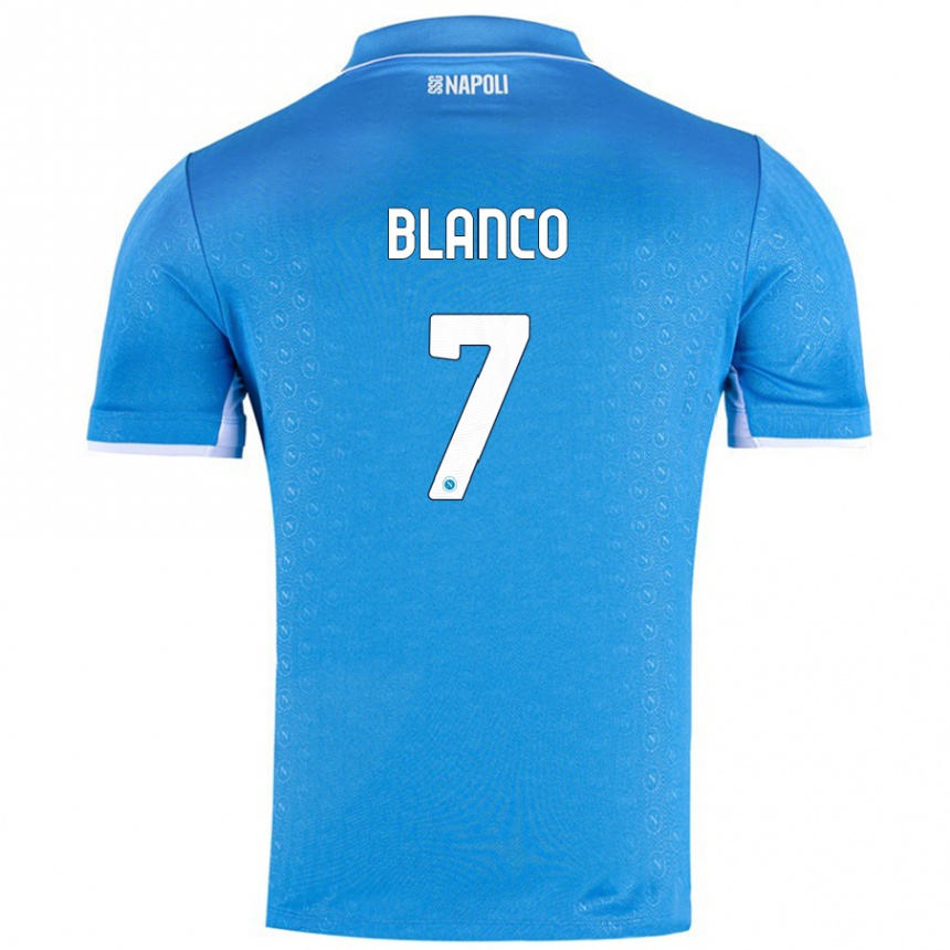 Kids Football Gimena Blanco #7 Sky Blue Home Jersey 2024/25 T-Shirt Uk