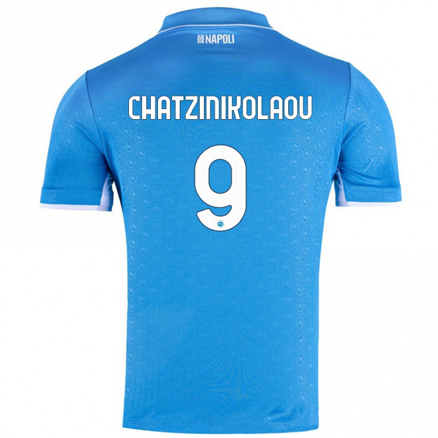 Kids Football Despoina Chatzinikolaou #9 Sky Blue Home Jersey 2024/25 T-Shirt Uk