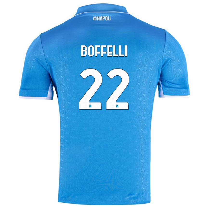 Kids Football Valerio Boffelli #22 Sky Blue Home Jersey 2024/25 T-Shirt Uk