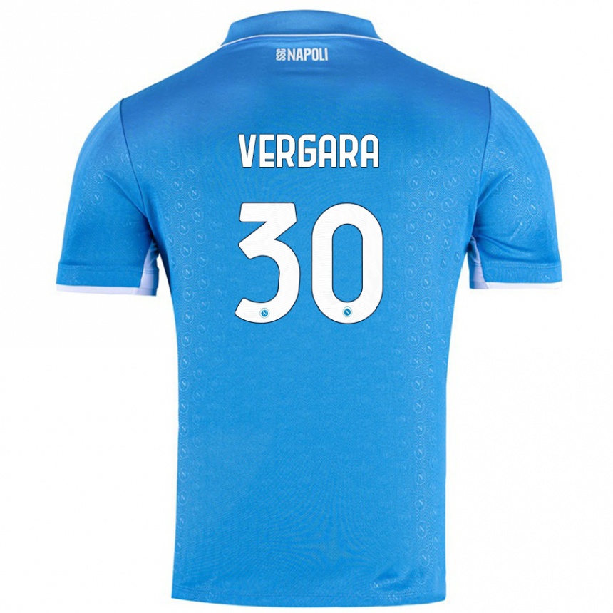 Kids Football Antonio Vergara #30 Sky Blue Home Jersey 2024/25 T-Shirt Uk