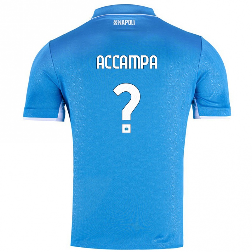 Kids Football Davide Accampa #0 Sky Blue Home Jersey 2024/25 T-Shirt Uk