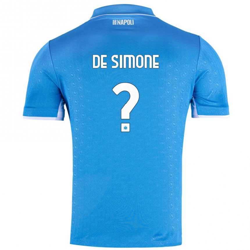 Kids Football Paolo De Simone #0 Sky Blue Home Jersey 2024/25 T-Shirt Uk