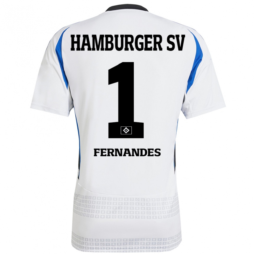 Kids Football Daniel Heuer Fernandes #1 White Blue Home Jersey 2024/25 T-Shirt Uk