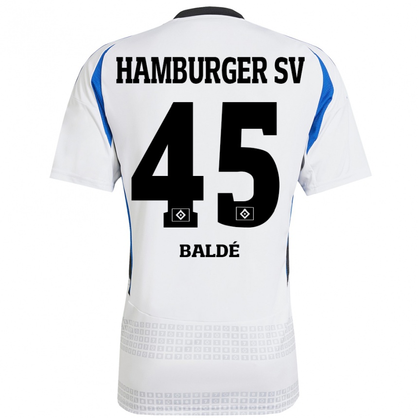 Kids Football Fabio Baldé #45 White Blue Home Jersey 2024/25 T-Shirt Uk