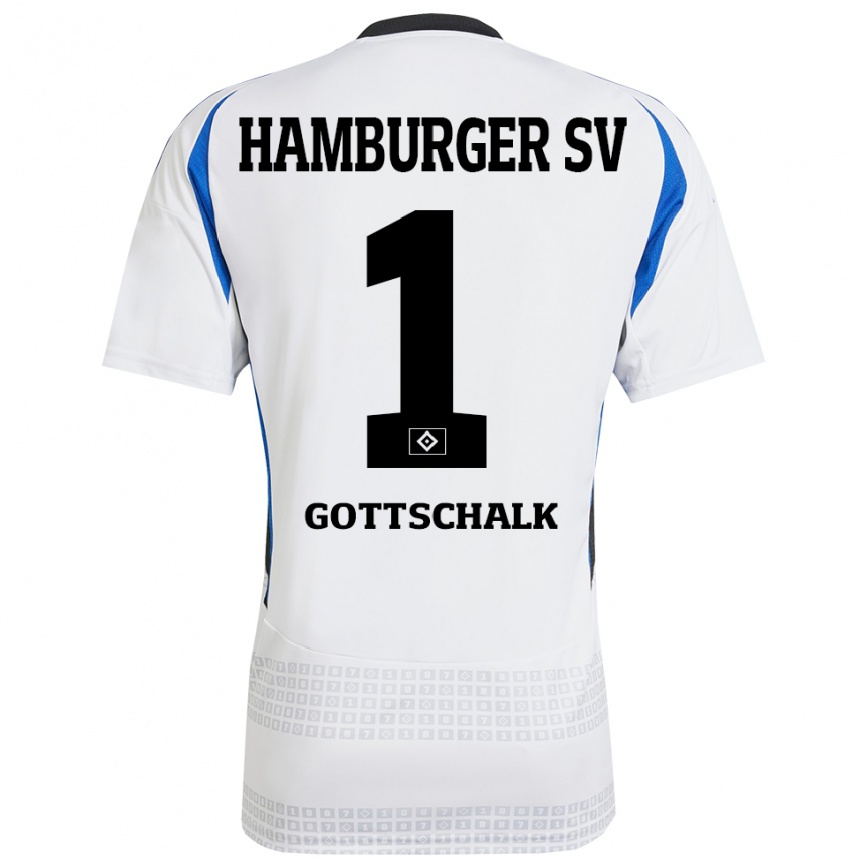 Kids Football Juri Gottschalk #1 White Blue Home Jersey 2024/25 T-Shirt Uk