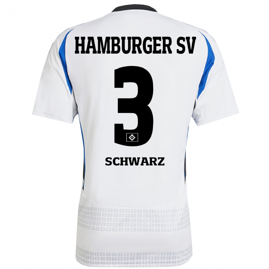 Kids Football Jannick Schwarz #3 White Blue Home Jersey 2024/25 T-Shirt Uk