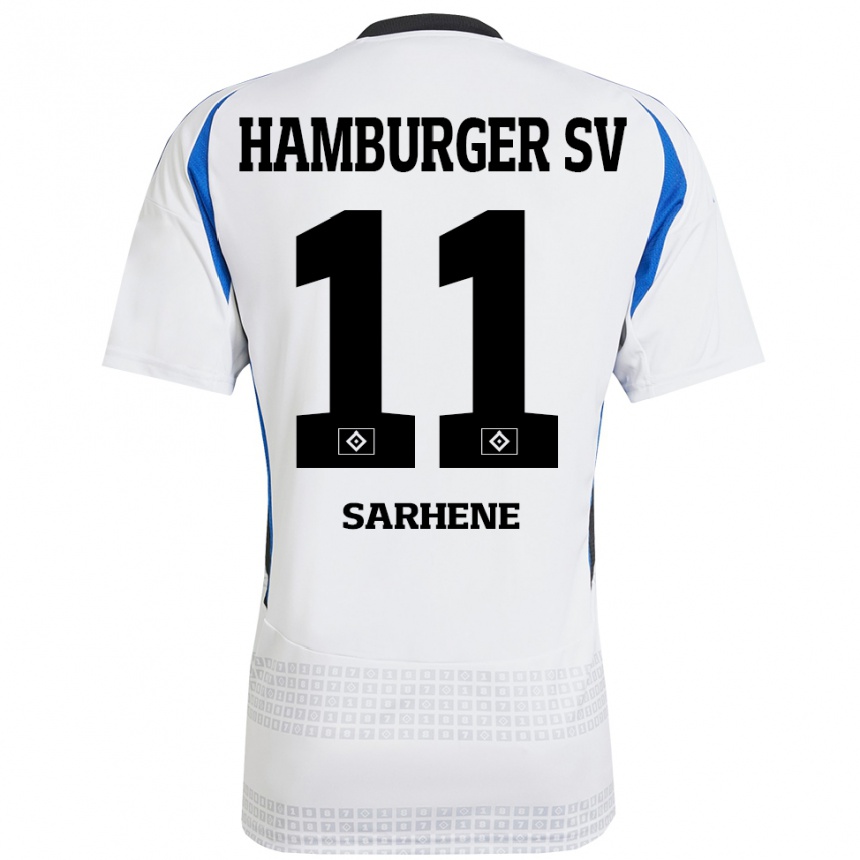 Kids Football Clement Nana-Sarhene #11 White Blue Home Jersey 2024/25 T-Shirt Uk