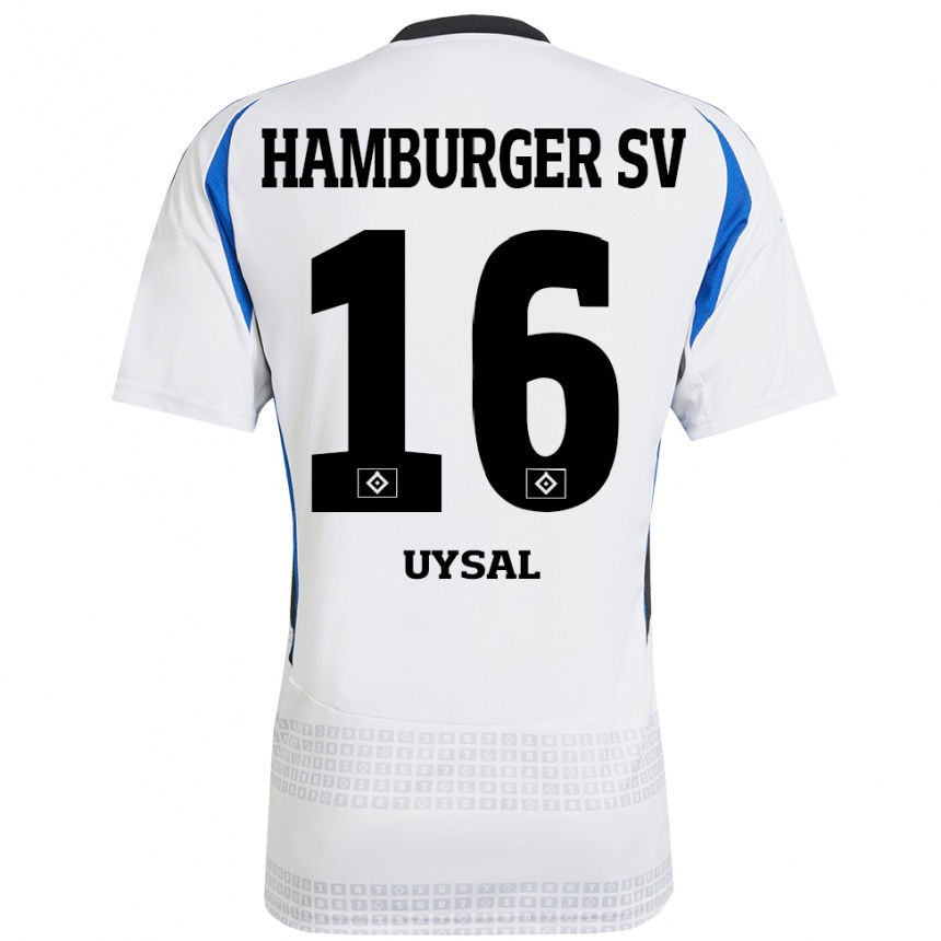 Kids Football Samed Uysal #16 White Blue Home Jersey 2024/25 T-Shirt Uk