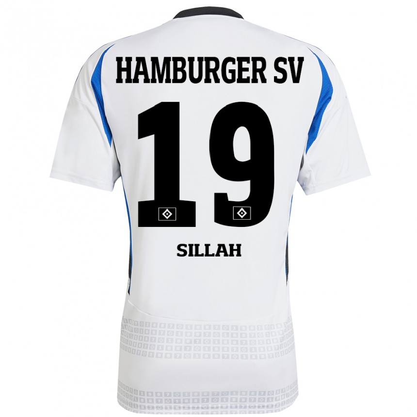 Kids Football Omar Sillah #19 White Blue Home Jersey 2024/25 T-Shirt Uk