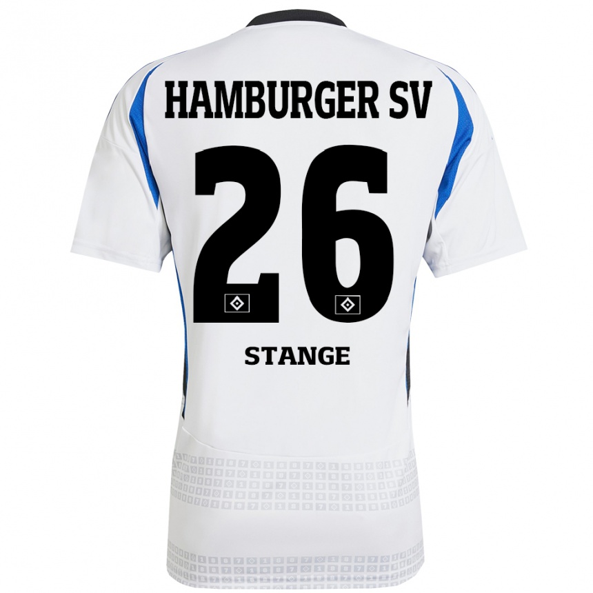 Kids Football Otto Stange #26 White Blue Home Jersey 2024/25 T-Shirt Uk