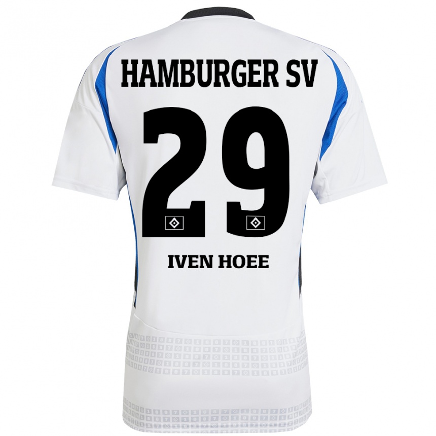 Kids Football Lennart Iven Hoee #29 White Blue Home Jersey 2024/25 T-Shirt Uk