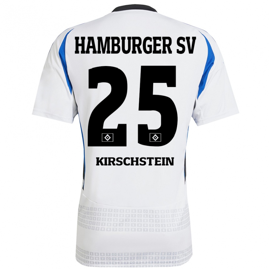 Kids Football Merle Kirschstein #25 White Blue Home Jersey 2024/25 T-Shirt Uk