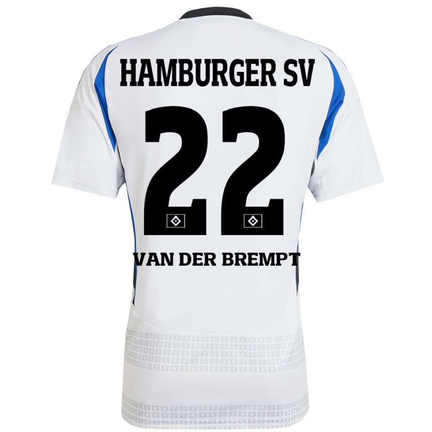 Kids Football Ignace Van Der Brempt #22 White Blue Home Jersey 2024/25 T-Shirt Uk