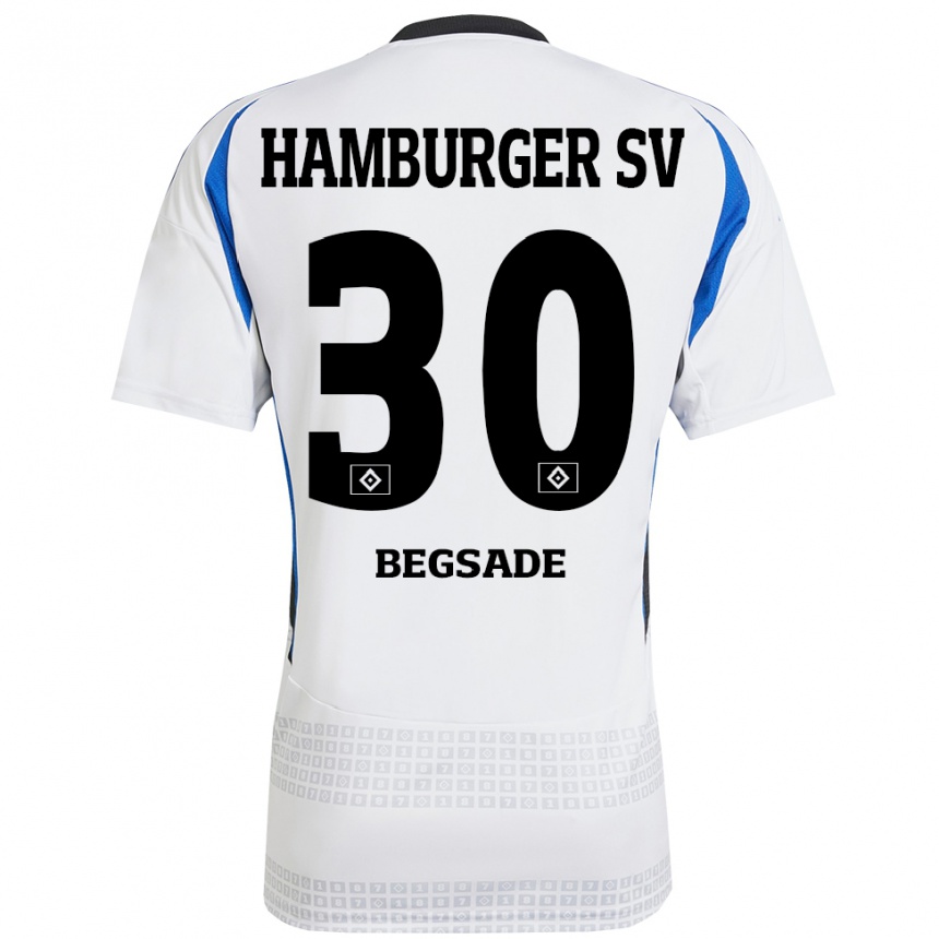 Kids Football Soheil Begsade #30 White Blue Home Jersey 2024/25 T-Shirt Uk