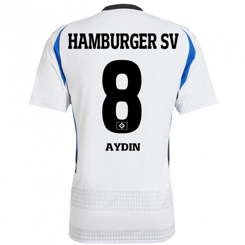 Kids Football Songül Aydin #8 White Blue Home Jersey 2024/25 T-Shirt Uk