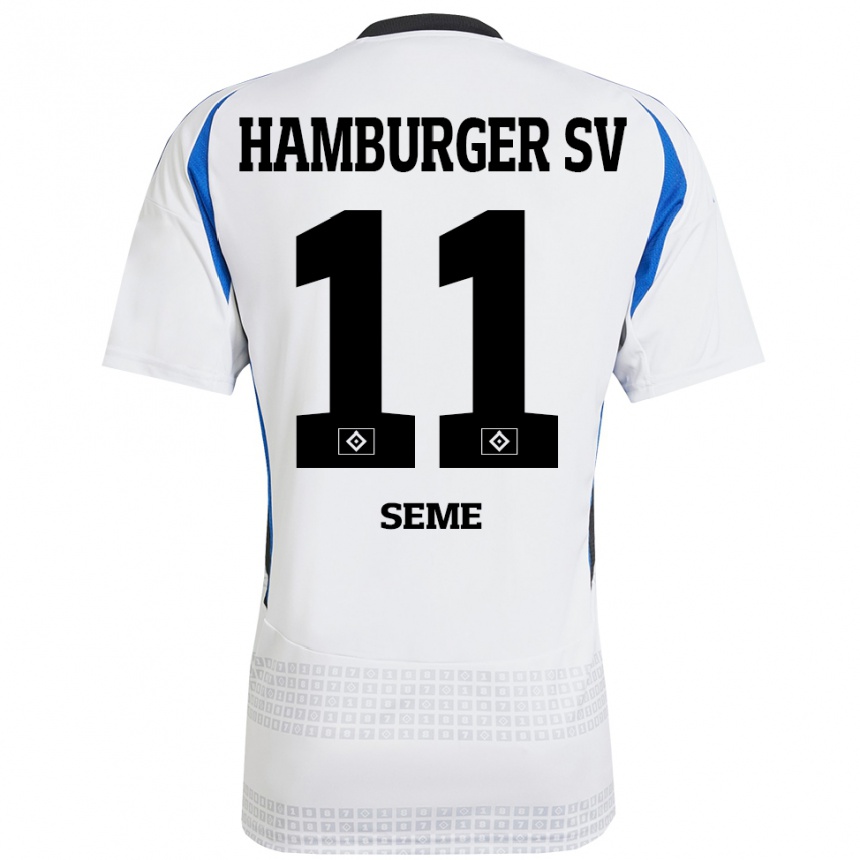 Kids Football Anna-Katharina Seme #11 White Blue Home Jersey 2024/25 T-Shirt Uk