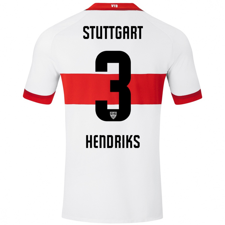 Kids Football Ramon Hendriks #3 White Red Home Jersey 2024/25 T-Shirt Uk