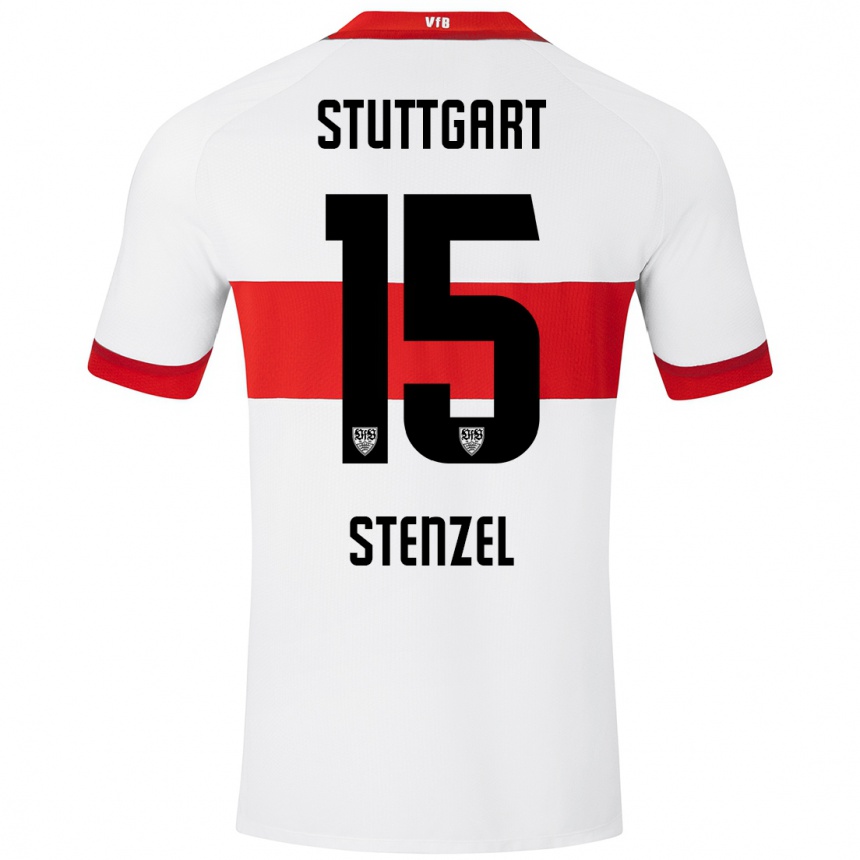 Kids Football Pascal Stenzel #15 White Red Home Jersey 2024/25 T-Shirt Uk