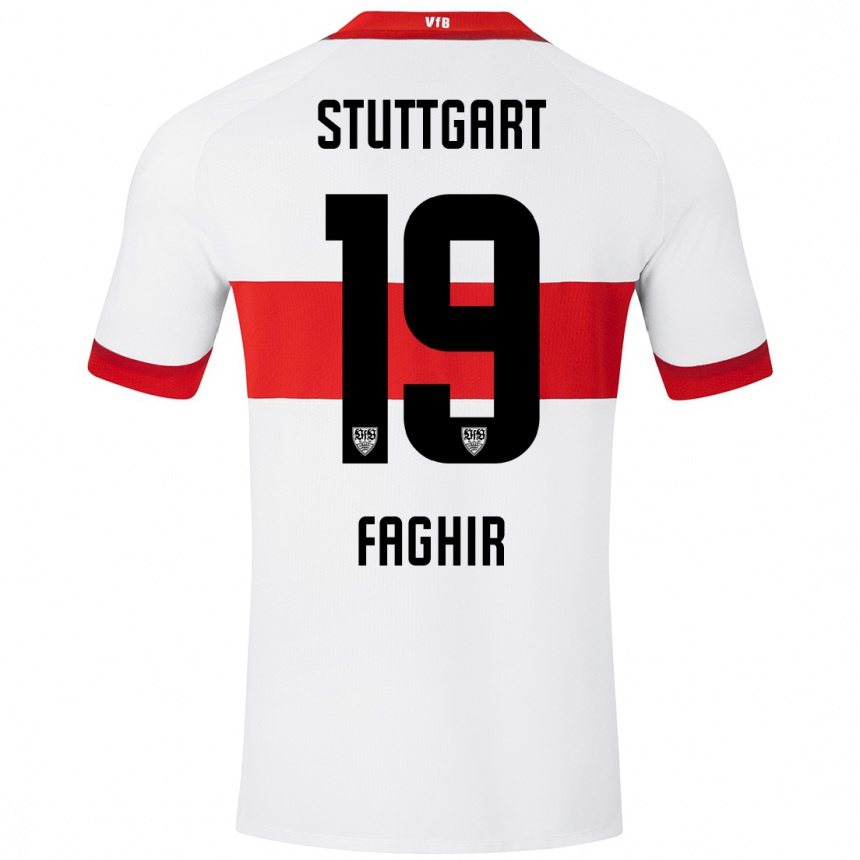 Kids Football Wahid Faghir #19 White Red Home Jersey 2024/25 T-Shirt Uk