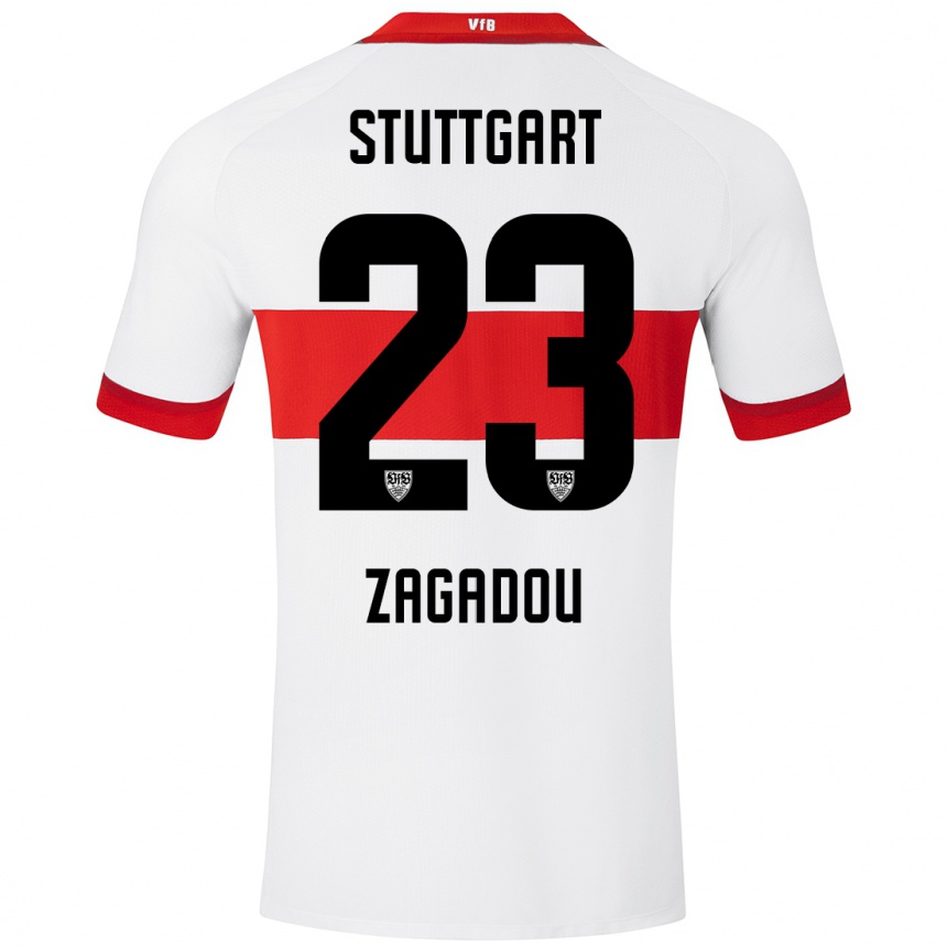 Kids Football Dan-Axel Zagadou #23 White Red Home Jersey 2024/25 T-Shirt Uk