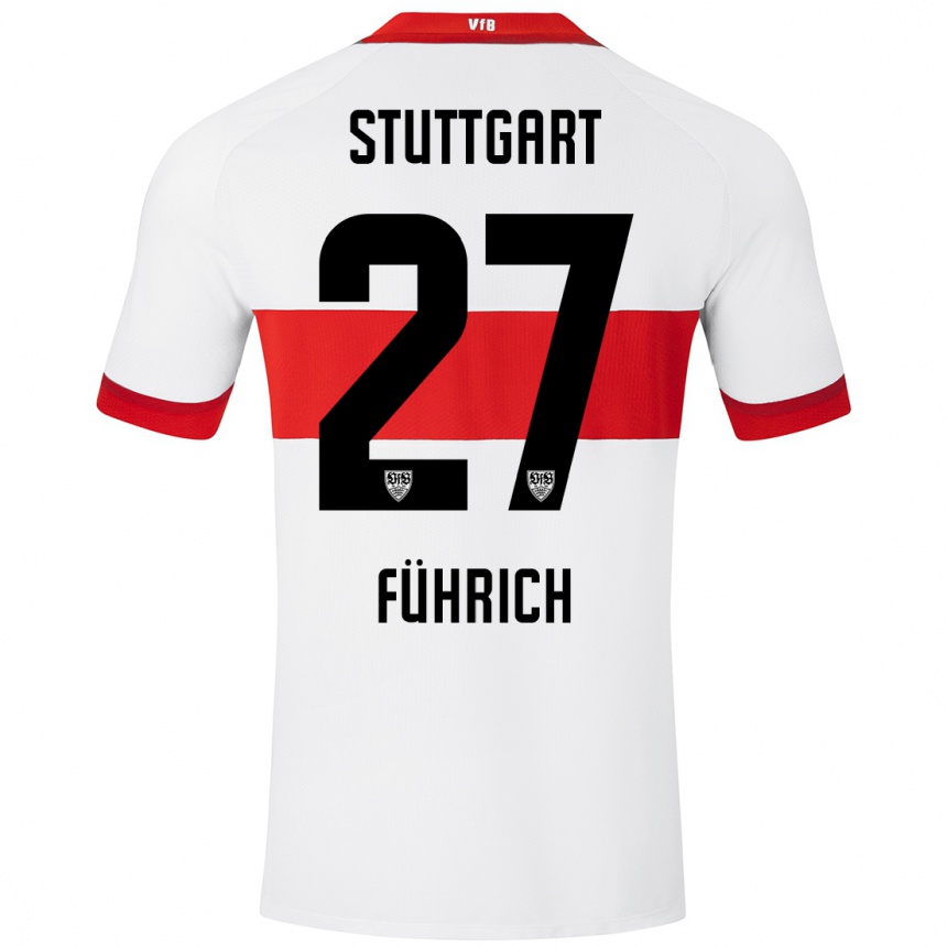 Kids Football Chris Führich #27 White Red Home Jersey 2024/25 T-Shirt Uk