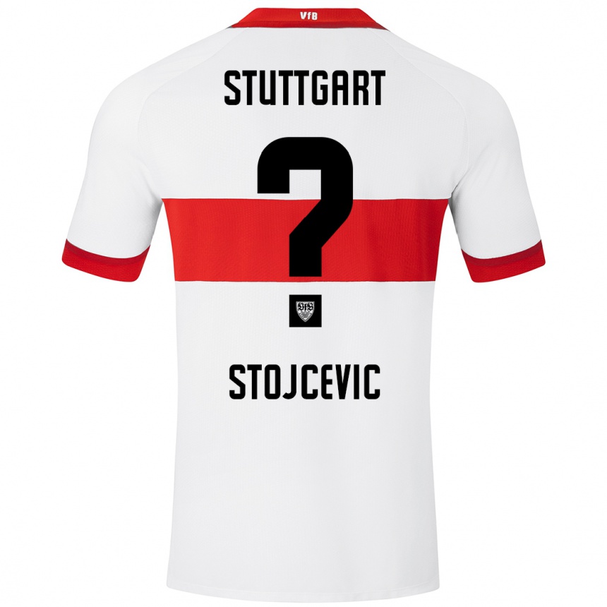 Kids Football Martin Stojcevic #0 White Red Home Jersey 2024/25 T-Shirt Uk