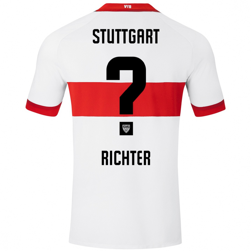 Kids Football Nils Richter #0 White Red Home Jersey 2024/25 T-Shirt Uk