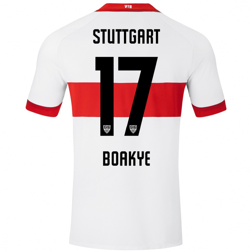 Kids Football Maurice Boakye #17 White Red Home Jersey 2024/25 T-Shirt Uk