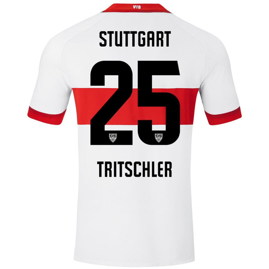 Kids Football David Tritschler #25 White Red Home Jersey 2024/25 T-Shirt Uk