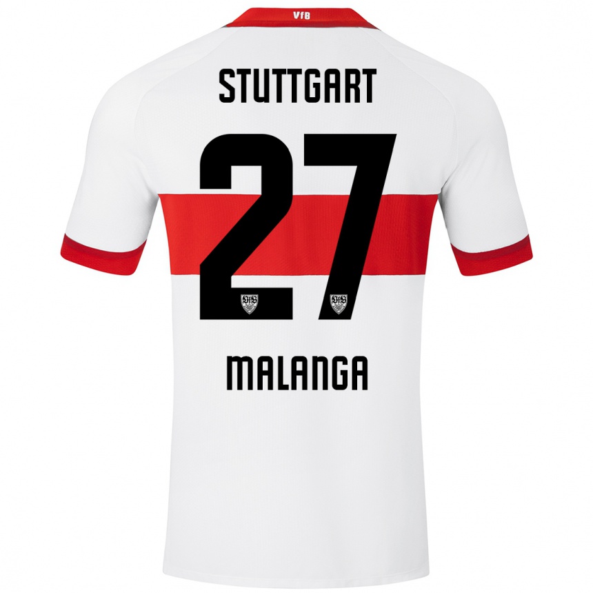 Kids Football Jarzinho Malanga #27 White Red Home Jersey 2024/25 T-Shirt Uk