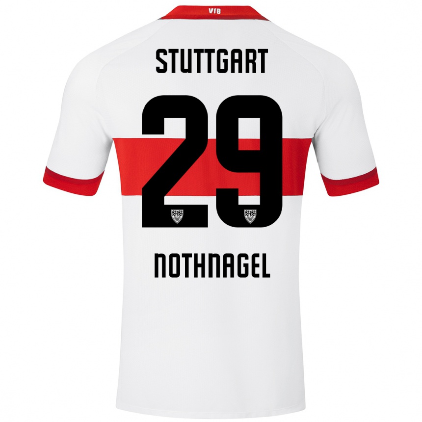 Kids Football Dominik Nothnagel #29 White Red Home Jersey 2024/25 T-Shirt Uk