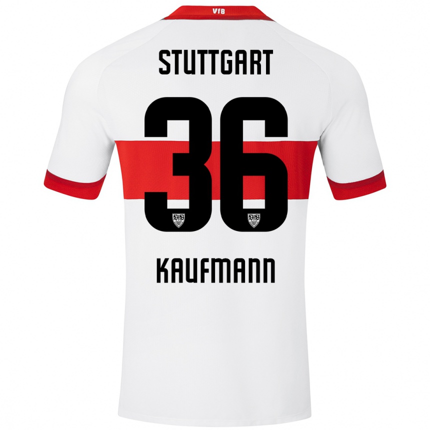 Kids Football Tino Kaufmann #36 White Red Home Jersey 2024/25 T-Shirt Uk