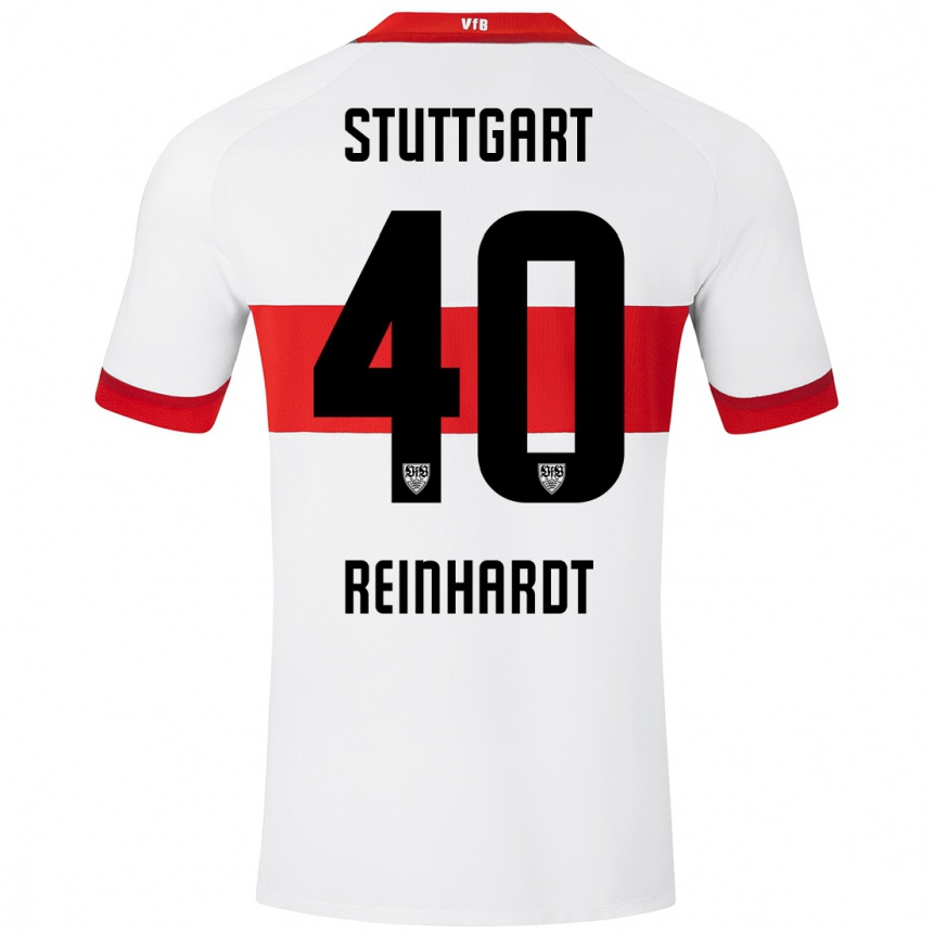 Kids Football Peter Reinhardt #40 White Red Home Jersey 2024/25 T-Shirt Uk