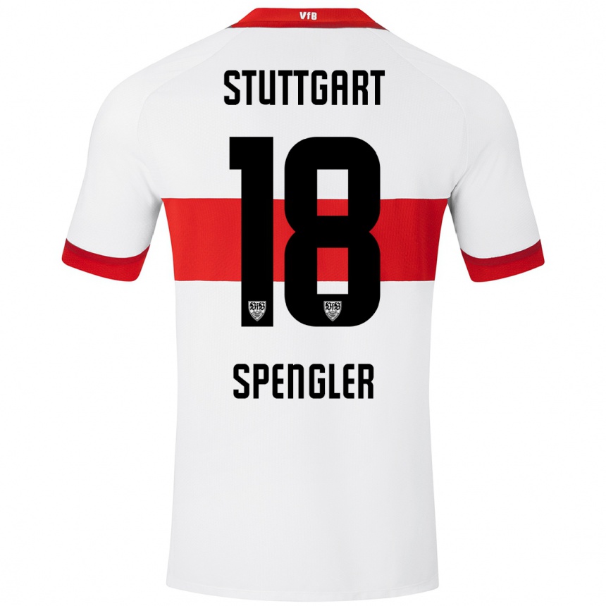 Kids Football Jana Spengler #18 White Red Home Jersey 2024/25 T-Shirt Uk