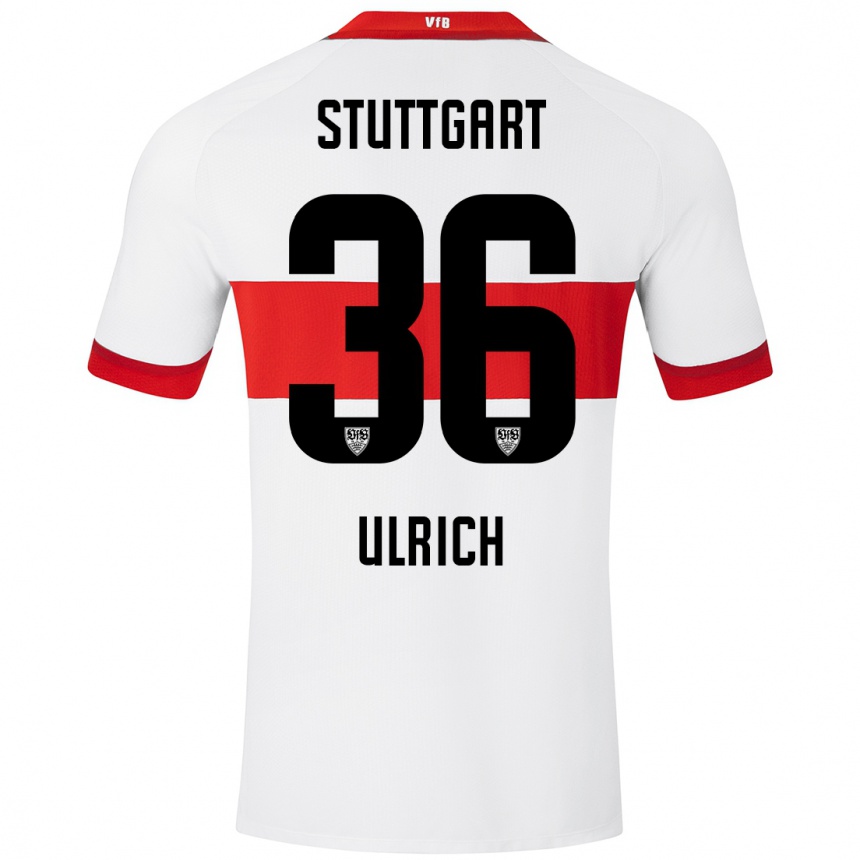 Kids Football Laurin Ulrich #36 White Red Home Jersey 2024/25 T-Shirt Uk