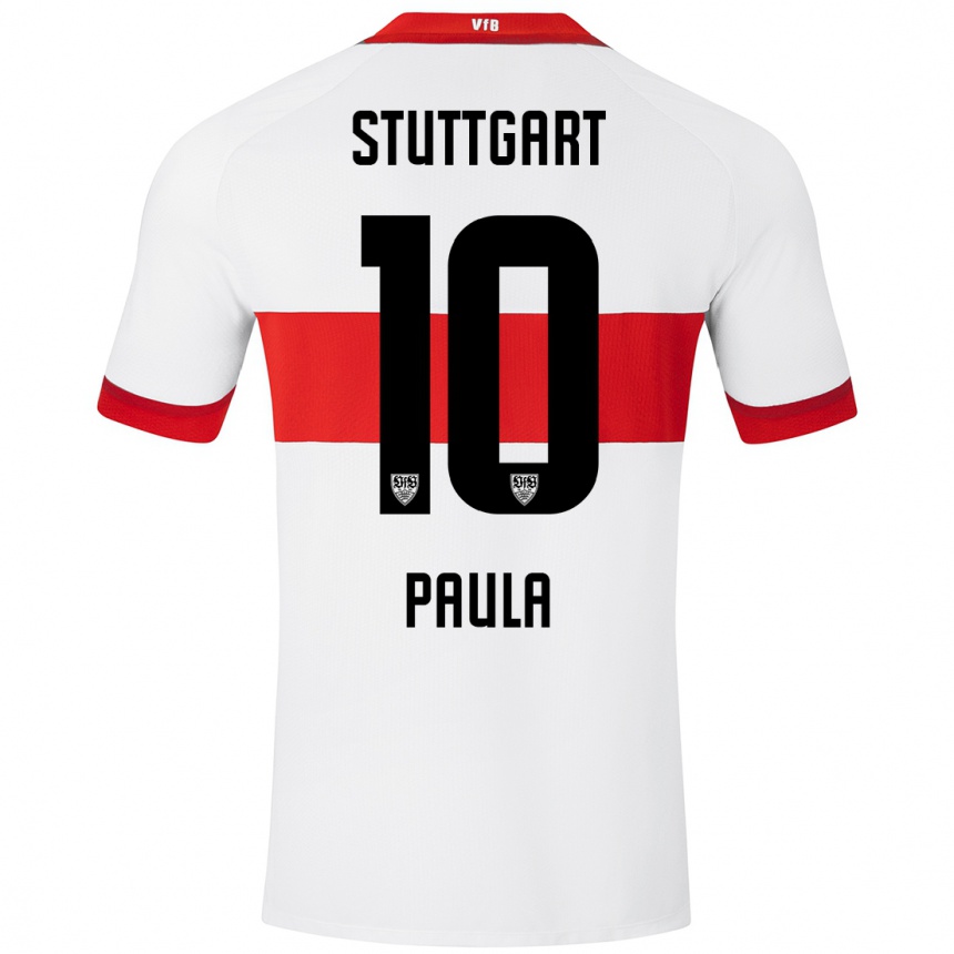 Kids Football Raul Paula #10 White Red Home Jersey 2024/25 T-Shirt Uk