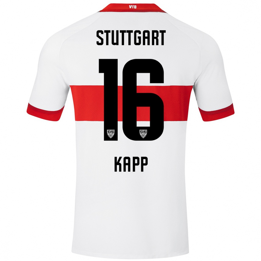 Kids Football Patrick Kapp #16 White Red Home Jersey 2024/25 T-Shirt Uk