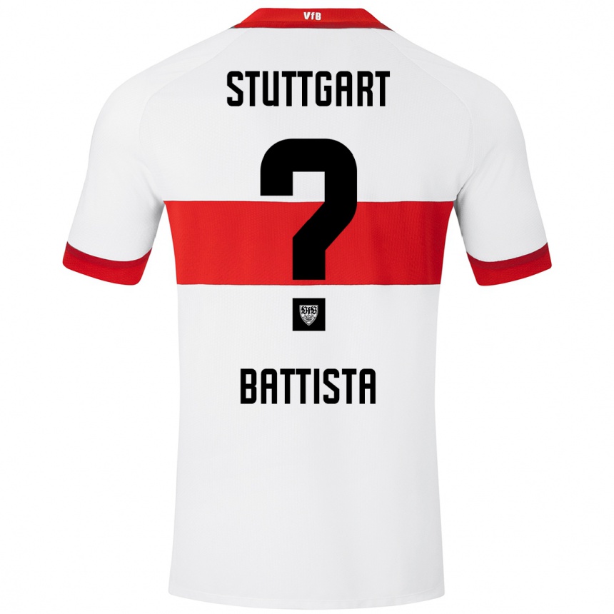 Kids Football Luca Battista #0 White Red Home Jersey 2024/25 T-Shirt Uk