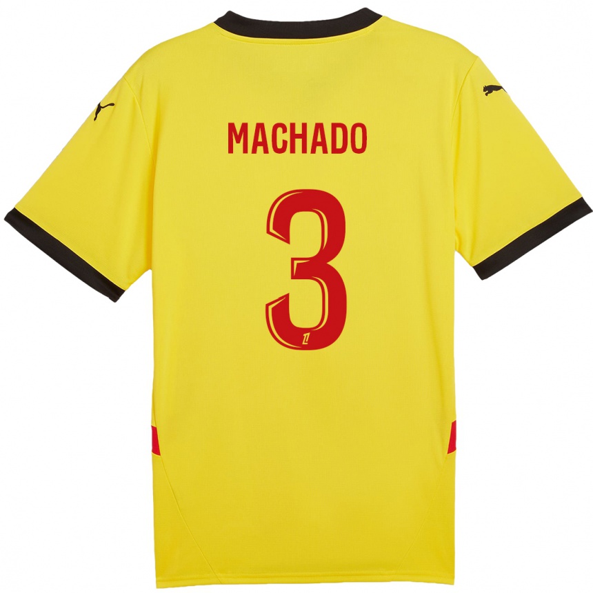 Kids Football Deiver Machado #3 Yellow Red Home Jersey 2024/25 T-Shirt Uk