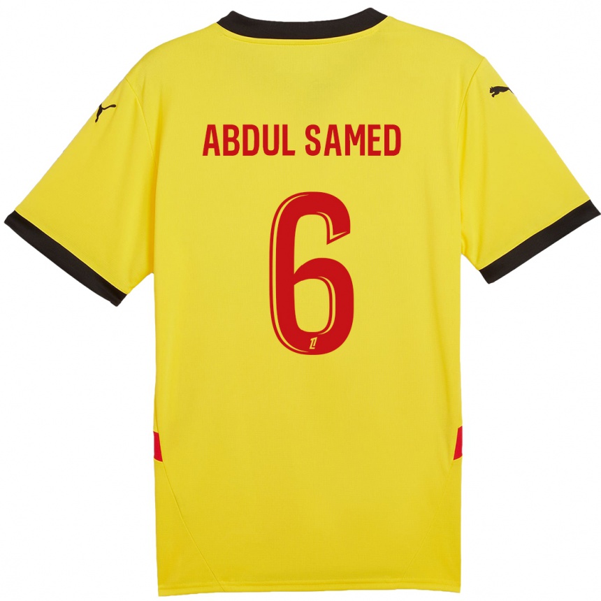 Kids Football Salis Abdul Samed #6 Yellow Red Home Jersey 2024/25 T-Shirt Uk