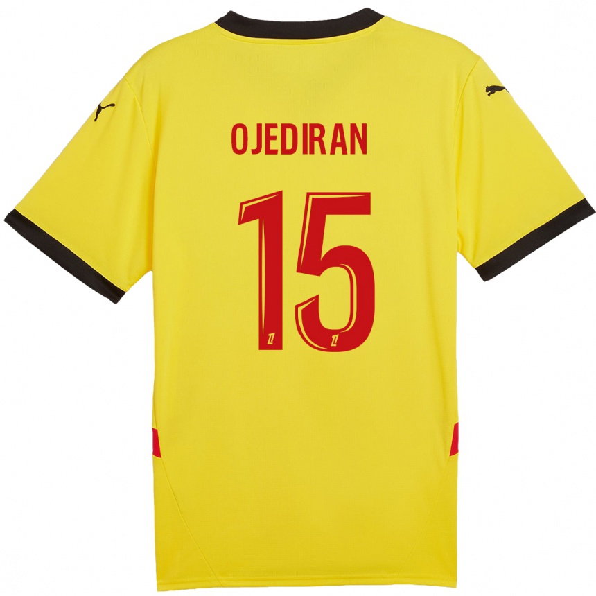 Kids Football Hamzat Ojediran #15 Yellow Red Home Jersey 2024/25 T-Shirt Uk