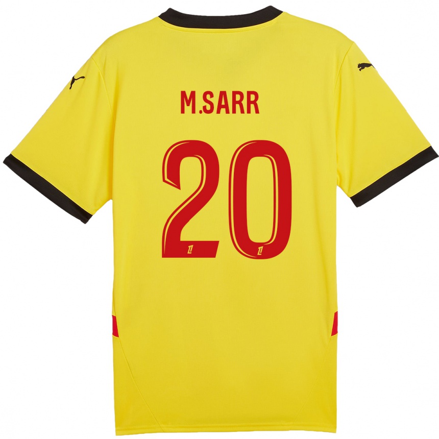 Kids Football Malang Sarr #20 Yellow Red Home Jersey 2024/25 T-Shirt Uk