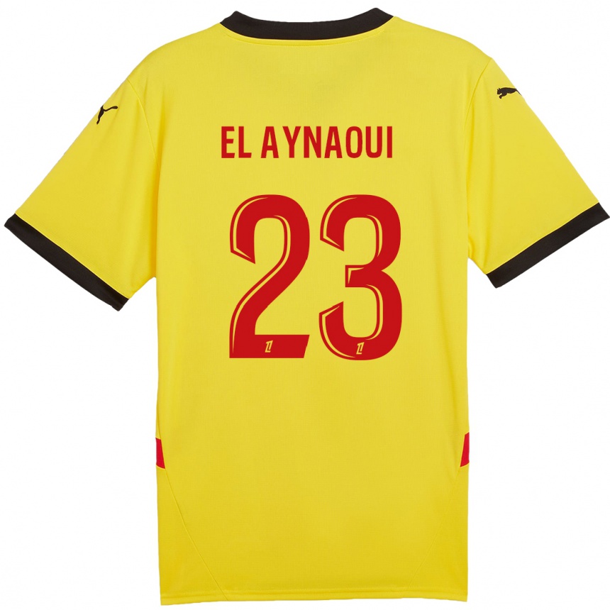 Kids Football Neil El Aynaoui #23 Yellow Red Home Jersey 2024/25 T-Shirt Uk