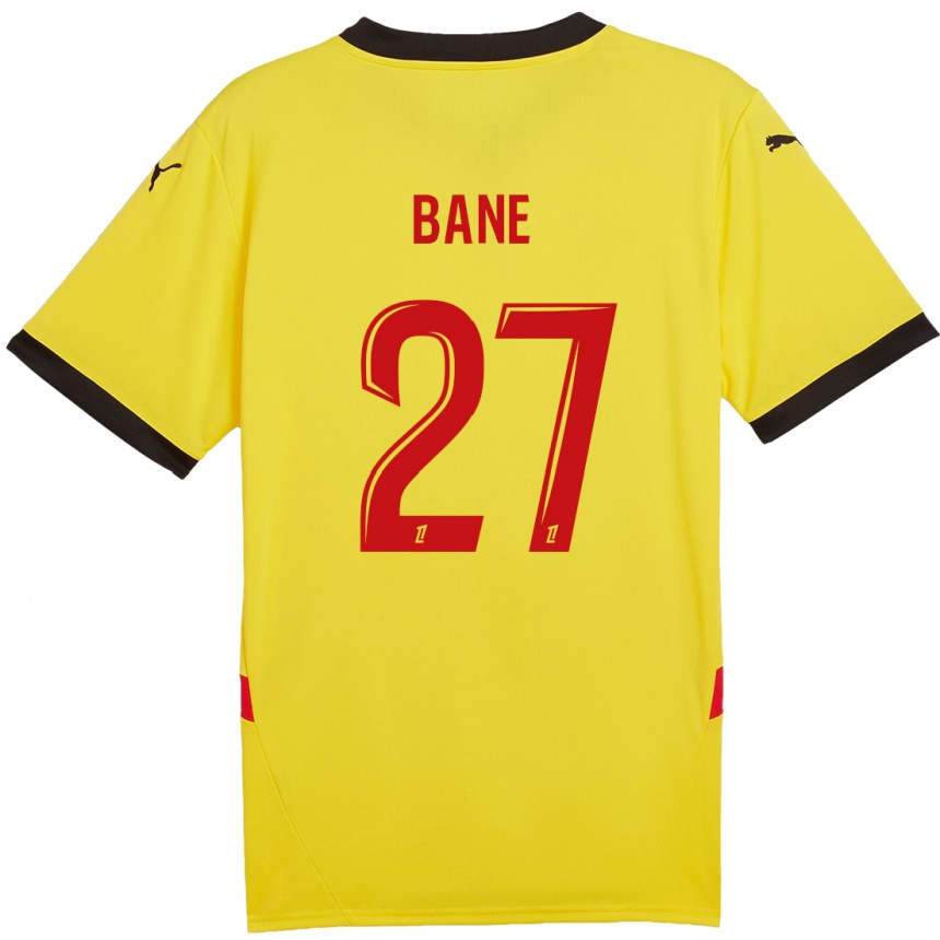 Kids Football Sidi Bane #27 Yellow Red Home Jersey 2024/25 T-Shirt Uk