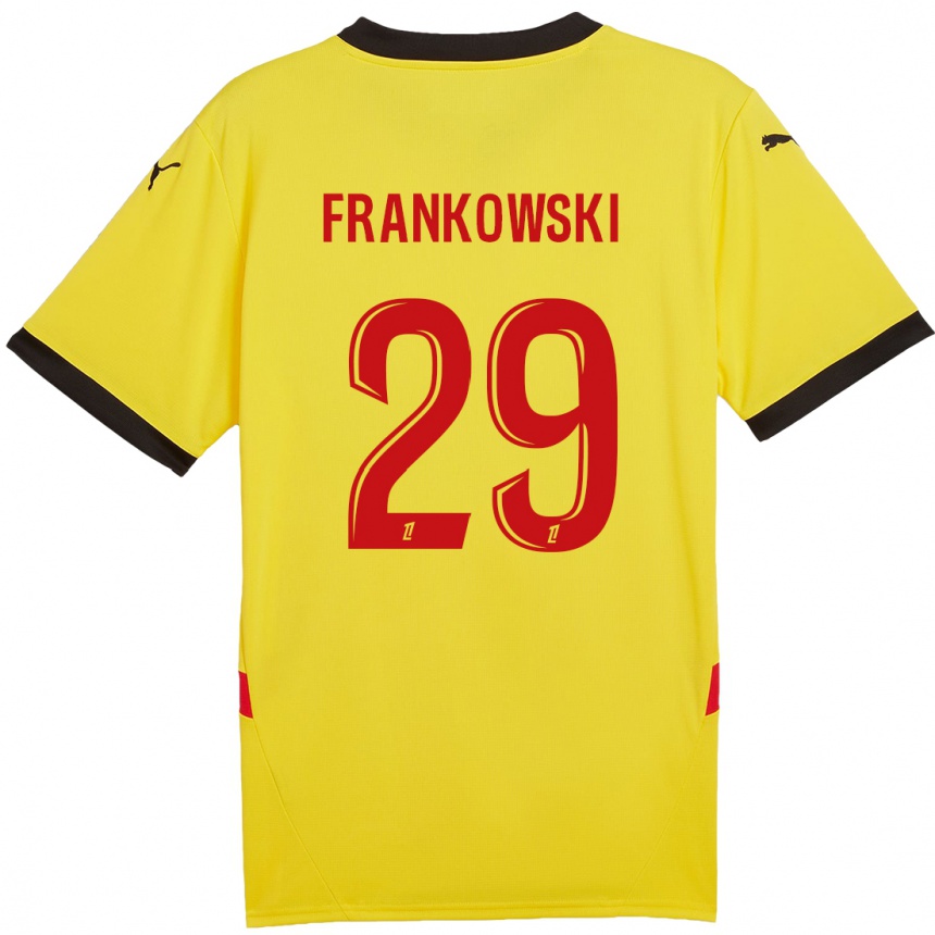 Kids Football Przemyslaw Frankowski #29 Yellow Red Home Jersey 2024/25 T-Shirt Uk