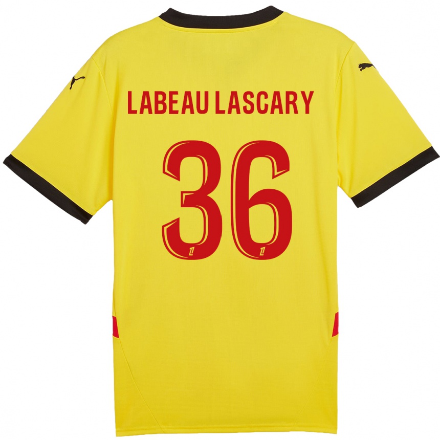 Kids Football Rémy Labeau Lascary #36 Yellow Red Home Jersey 2024/25 T-Shirt Uk